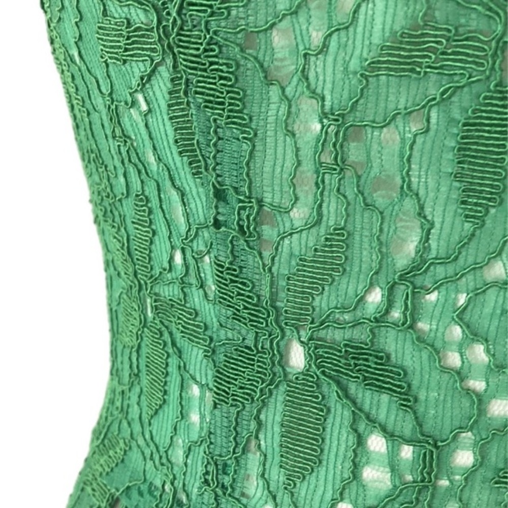 REVIEW emerald green vintage lace fit & flare Dress - Picture 6 of 9